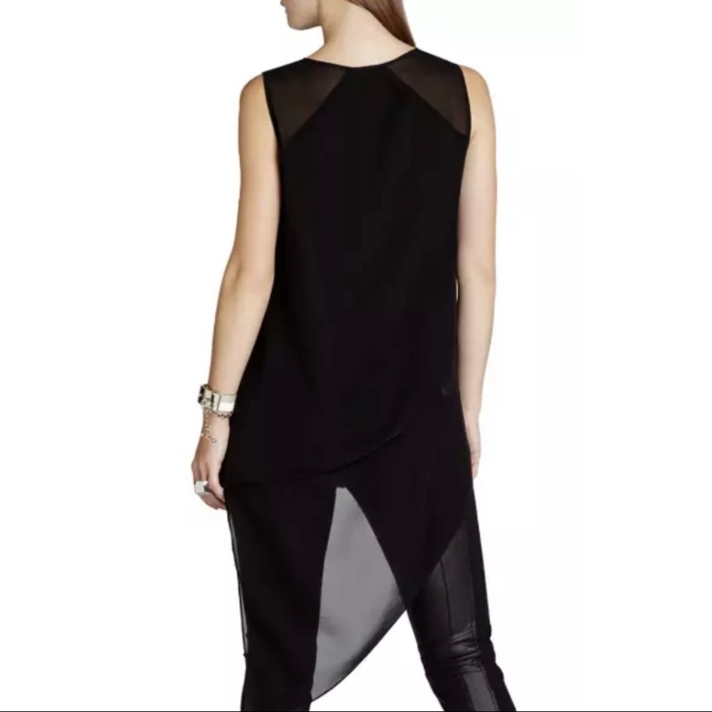 BCBGMaxAzria Mellie Silk Asymmetrical Top - Picture 2 of 7